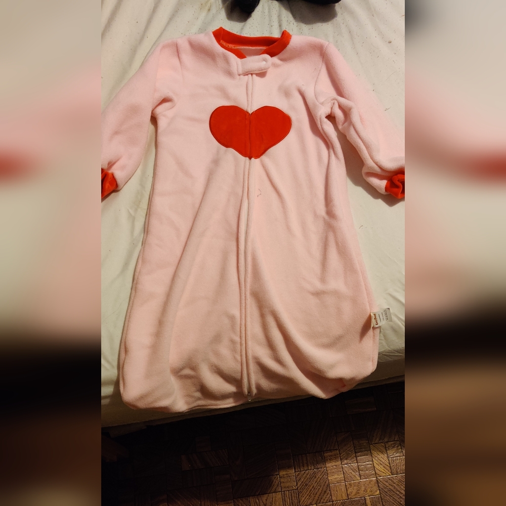 Pink Sleep Sack With Red Heart On The Front Size 12-18 Months